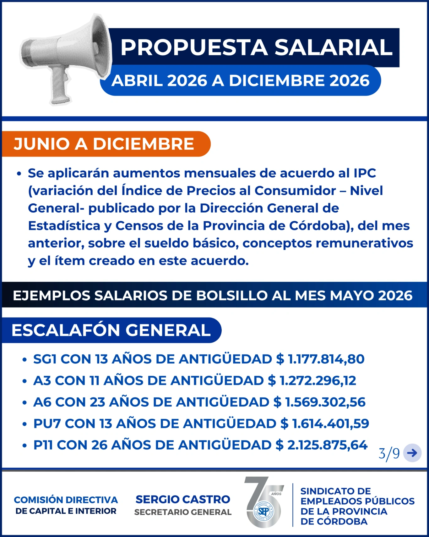 El SEP aprobó una paritaria con aumentos, retroactivos y revisión en septiembre
