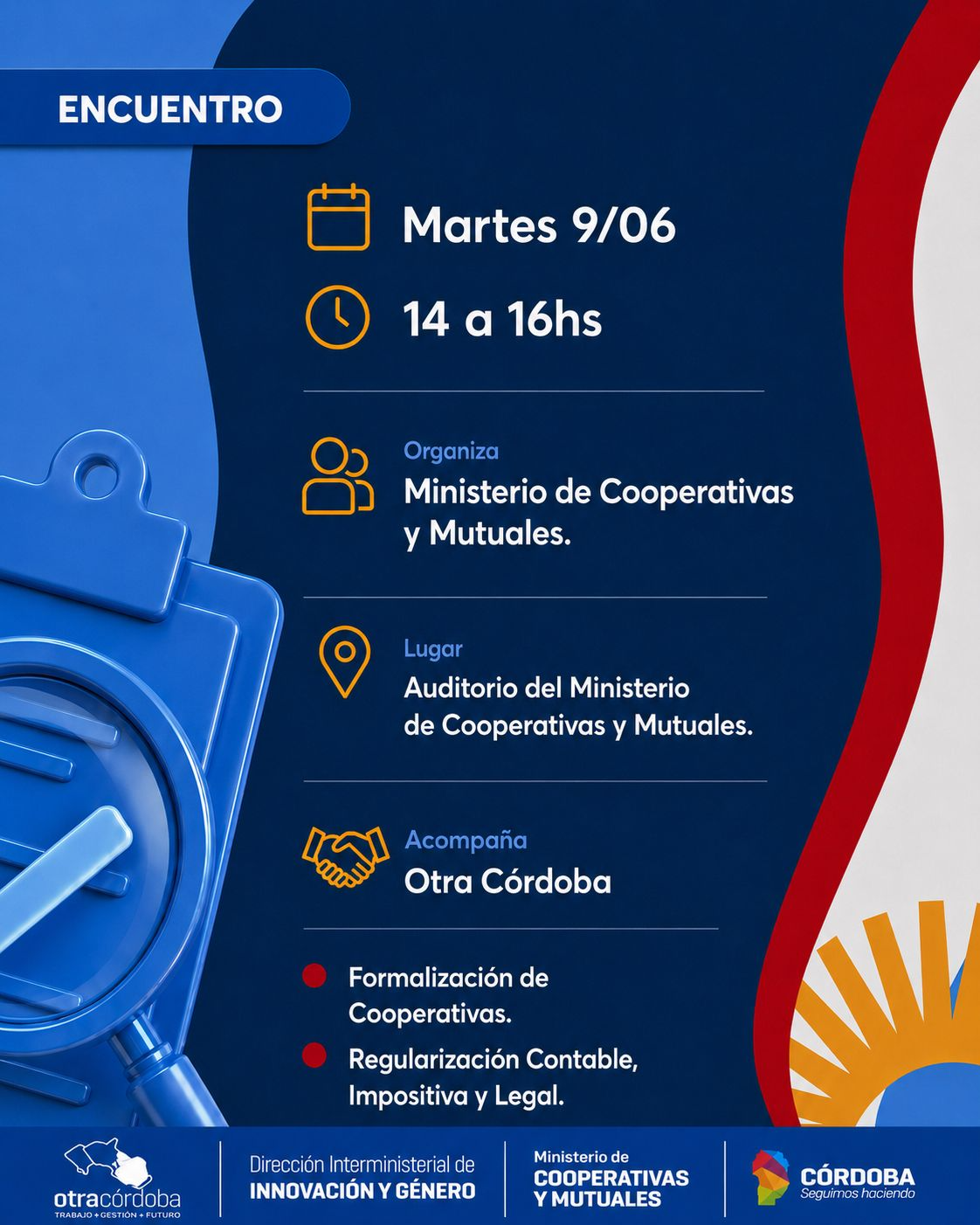 Convocan a cooperativas para una jornada de asesoramiento sobre formalización y regularización