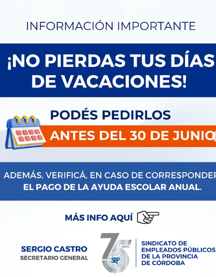 Vacaciones y ayuda escolar: el plazo vence el 30 de junio