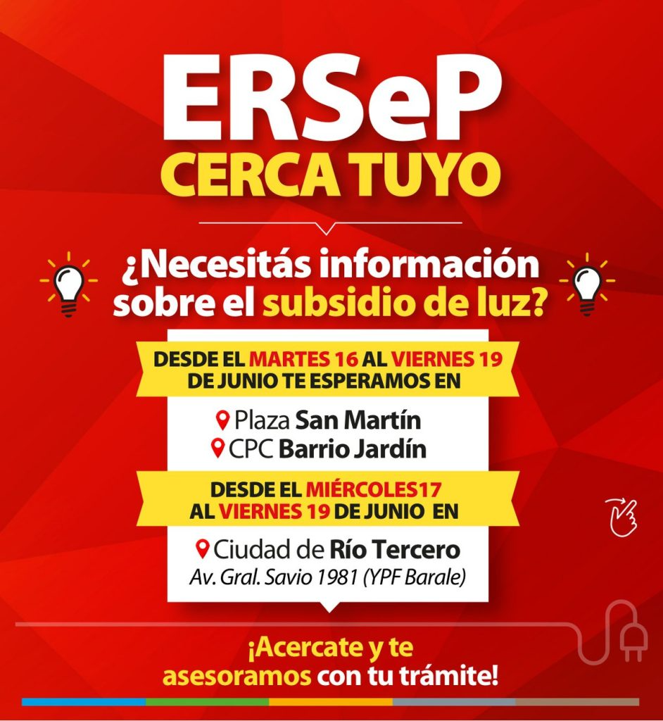Nuevas jornadas del ERSeP para acompañar a los hogares con el subsidio eléctrico