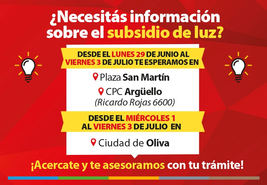 Subsidios de luz: el ERSeP llega a Argüello y Oliva con asesoramiento para usuarios