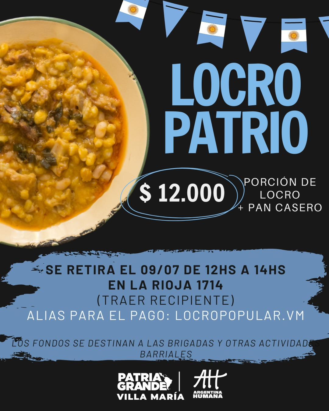 Un locro para compartir y fortalecer el trabajo solidario en los barrios de Villa María