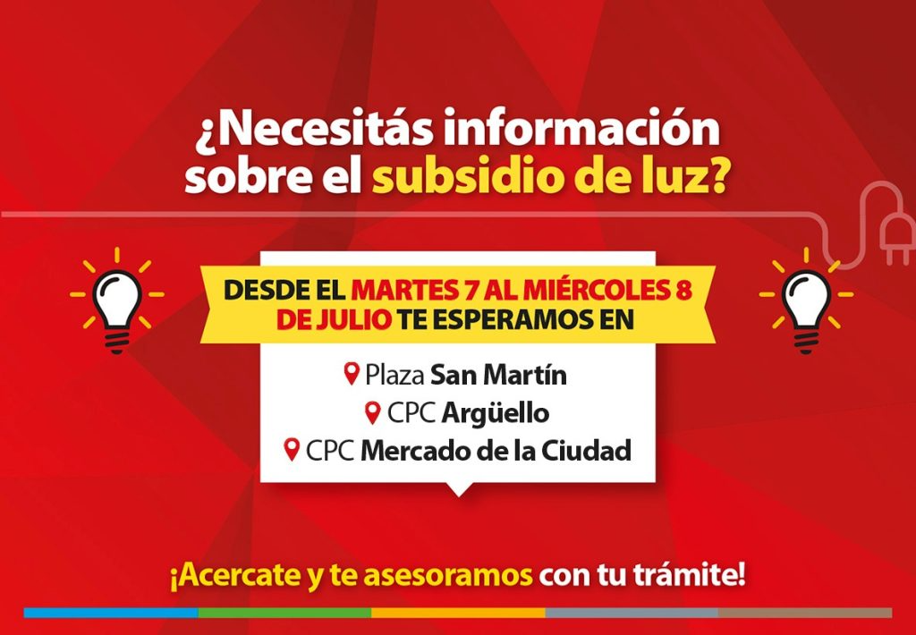 Subsidios eléctricos: ERSeP concentra dos jornadas de atención en tres puntos de Córdoba