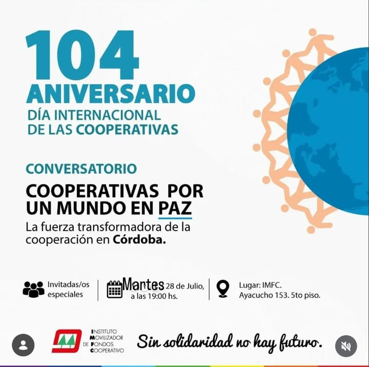 El cooperativismo cordobés pondrá en debate su aporte para construir un mundo en paz