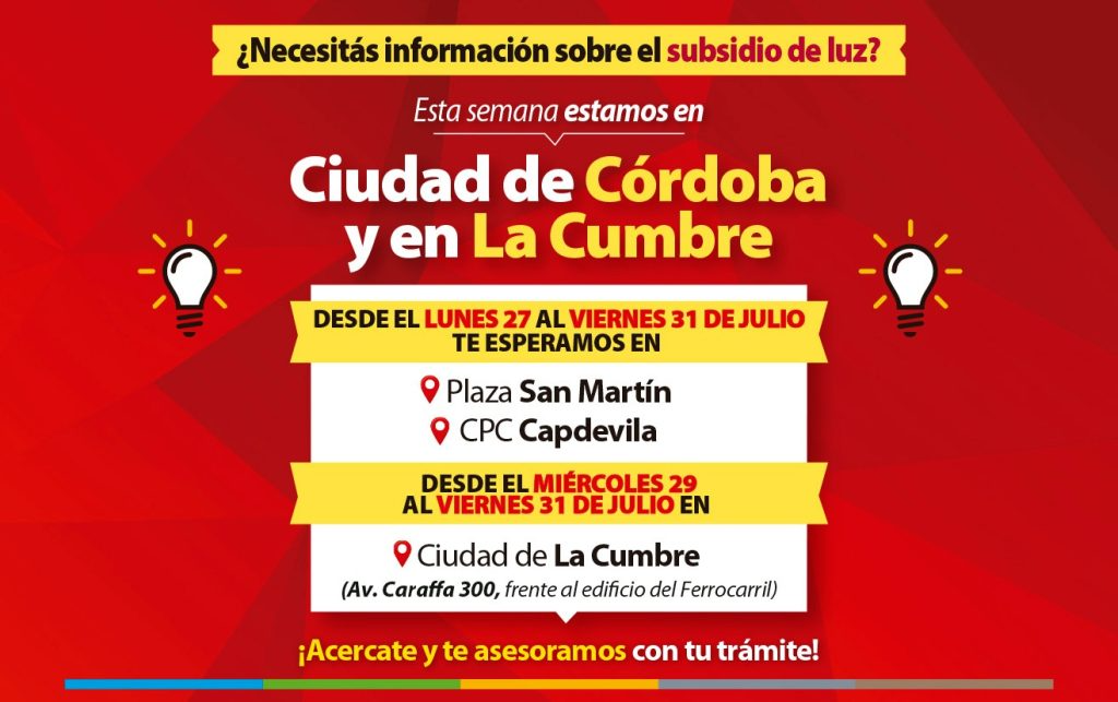 El asesoramiento por subsidios llega a Capdevila y La Cumbre
