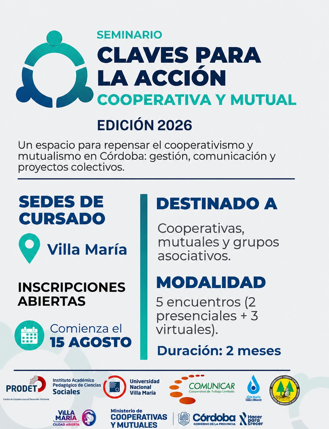 La Cooperativa 15 de Mayo será sede de un seminario para fortalecer el cooperativismo y el mutualismo
